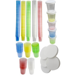 Gobelets gradués avec couvercle coloris panaché  X10