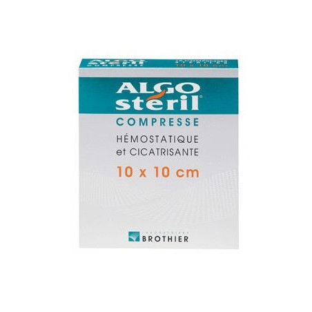 ALGOSTERIL compresses hémostatique et cicatrisante 10 x 10 cm boite de 16